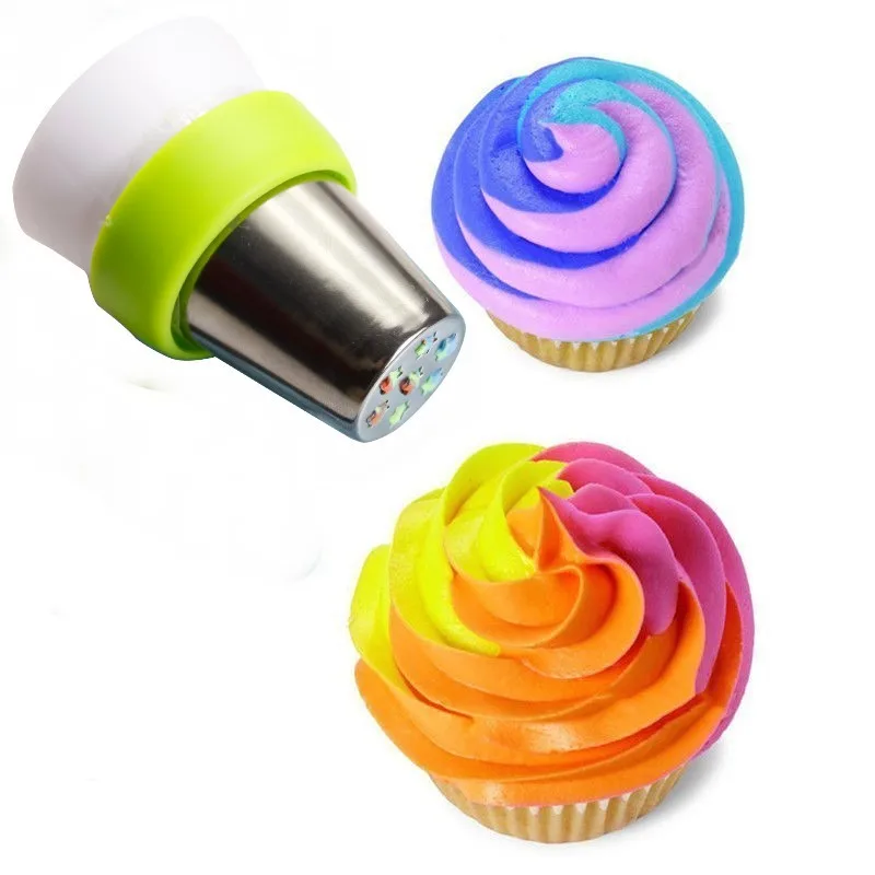 

3-Color Icing Piping Bag Russian Nozzle Converters Coupler Cake Decorating Tools for Russia Piping Tips Pastry Tube Cake Tools
