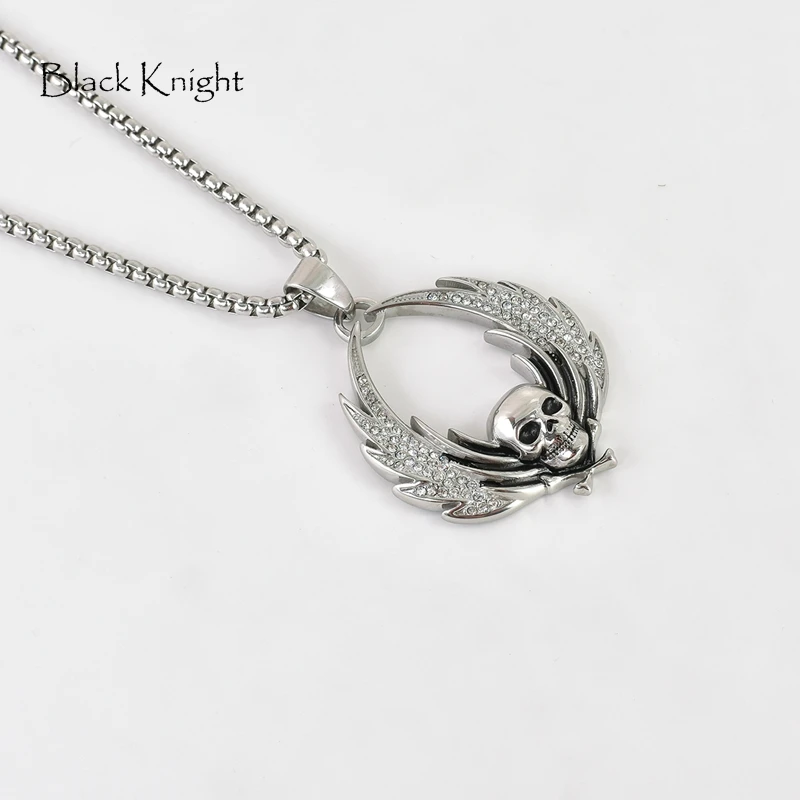 Цепочка с подвеской в виде черепа и крыльев из нержавеющей стали 316L|Ожерелья