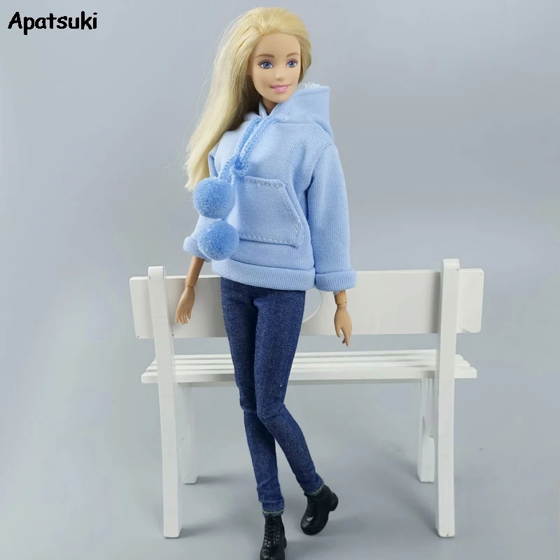 

Blue Hoodies For Barbie Dolls Sweatshirt Daily Wear Outfits Clothes For Blythe 1/6 BJD Dolls Accessories Kids & Baby DIY Toys