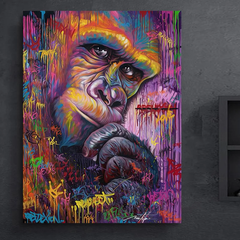 Gorilla граффити искусство 5d diy алмазная живопись полная квадратная круглая