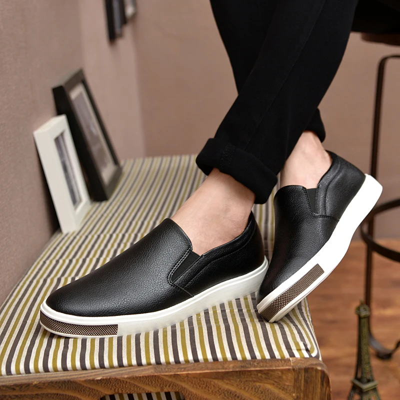 Мужские лоферы Кожаная повседневная обувь на плоской подошве дышащие мокасины