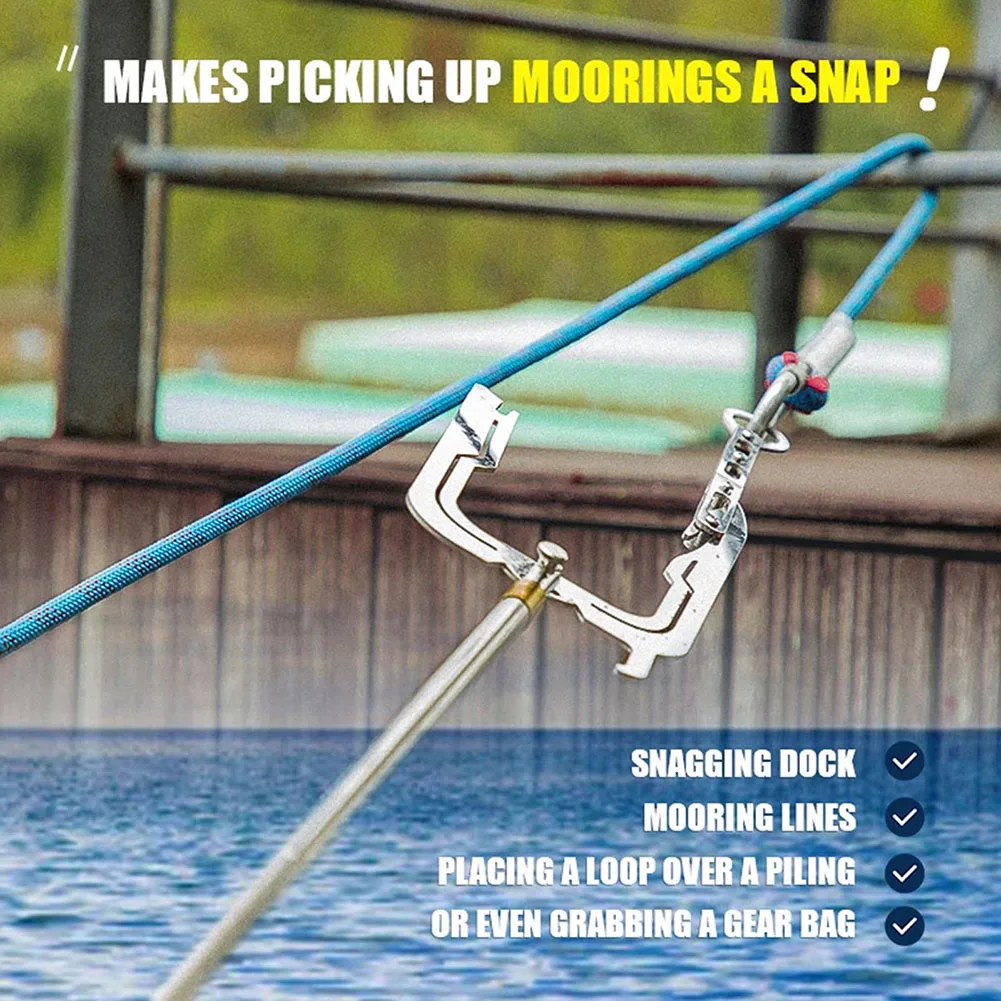 

Multi-Purpose Mooring Rope Dock Hook Portable Stainless Steel Long-distance Threader Boat Tool Stop Ship Kayak Accessories New