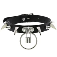 black spiked choker collar for girls emo punk goth lock necklace 2021 neck strap cosplay chocker gothic accessories