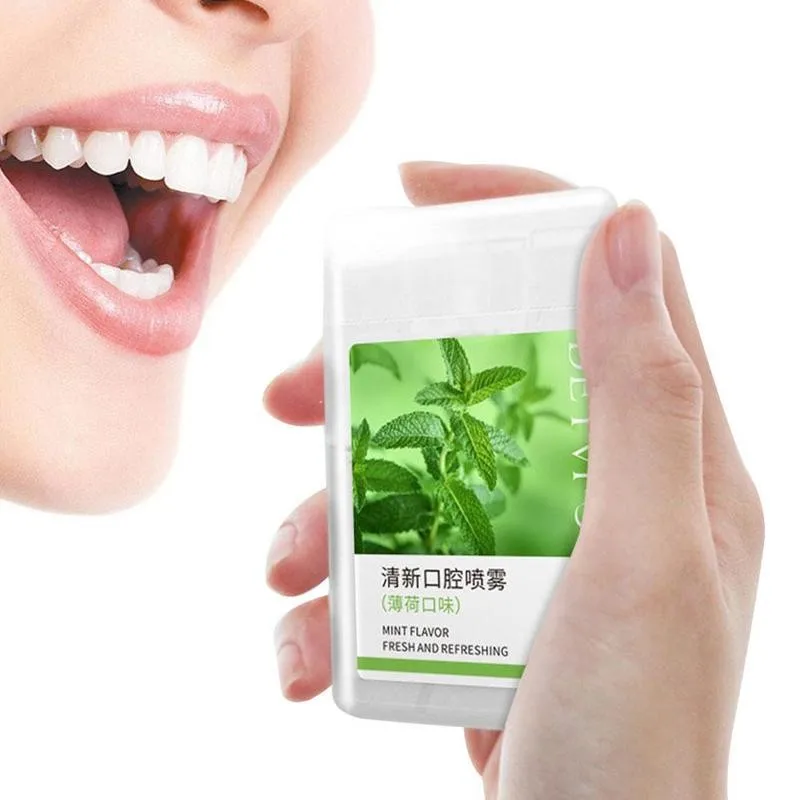 

20ml Mouth Breath Freshener Spray Peach Mint Flavor Care Spray Treatment Refresher Bad Mouth Oral Q5K1