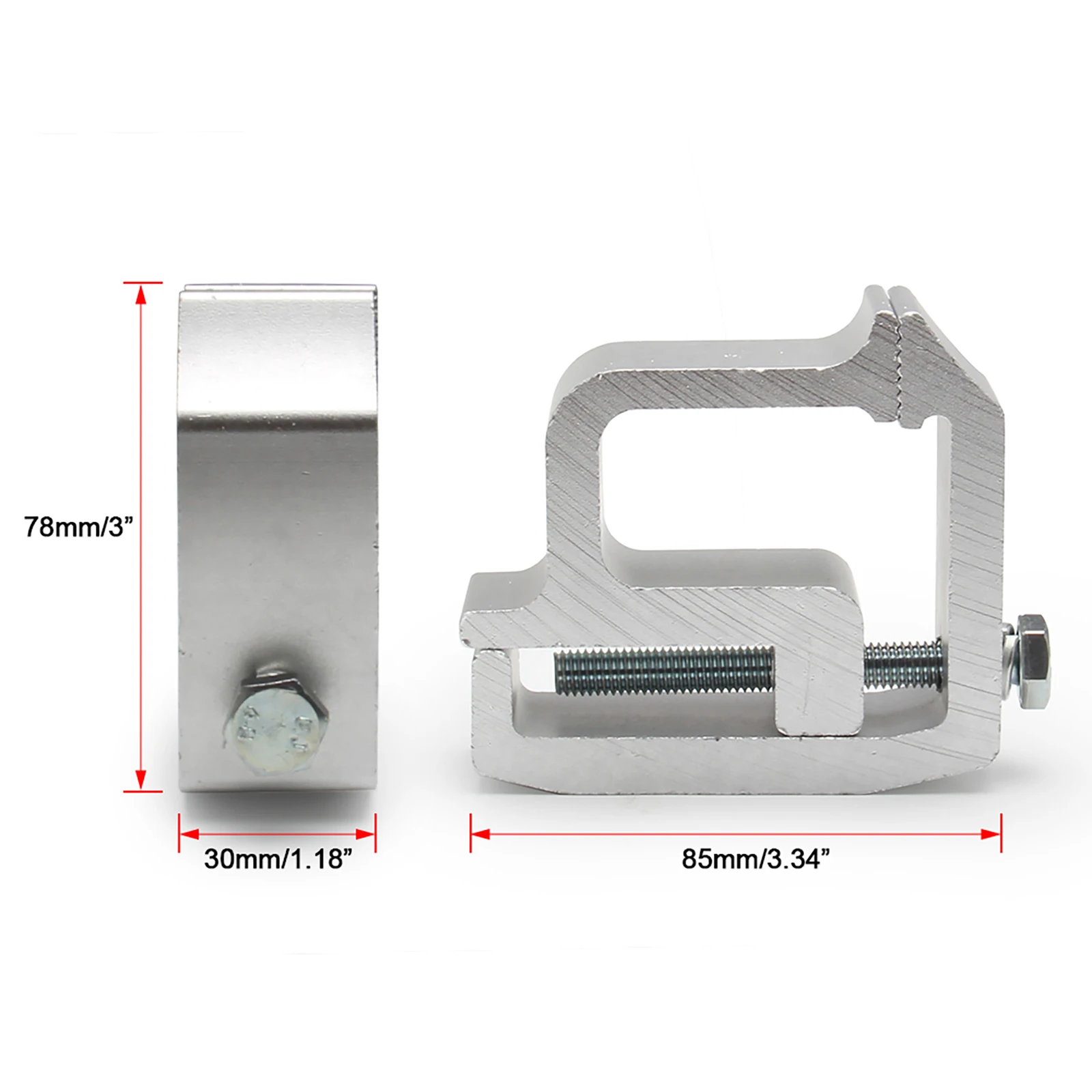

Truck Cap Mounting Clamp Silver Aluminum Alloy Exquisite No-Drill Installation Performance Camper Top Tail Cover Clamp Outdoor