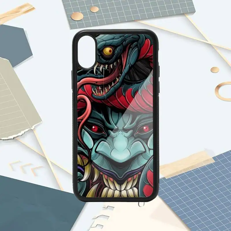 

Japanese tattoo art Color painting Phone Case PC for iPhone 11 12 pro XS MAX 8 7 6 6S Plus X 5S SE 2020 XR