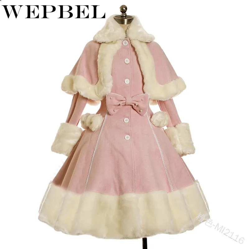 Женское зимнее платье с бантом WEPBEL теплое плотное повседневное милое круглым