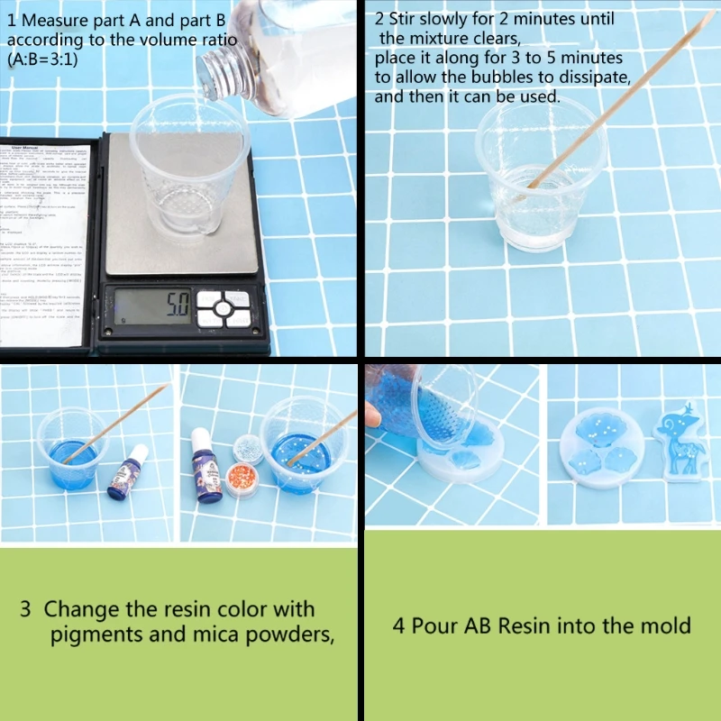 

1 Set Clear Epoxy Resin High Adhesive 3:1 Ratio AB Crystal Resin Coating Casting Transparent Resin Crafts Jewelry Making