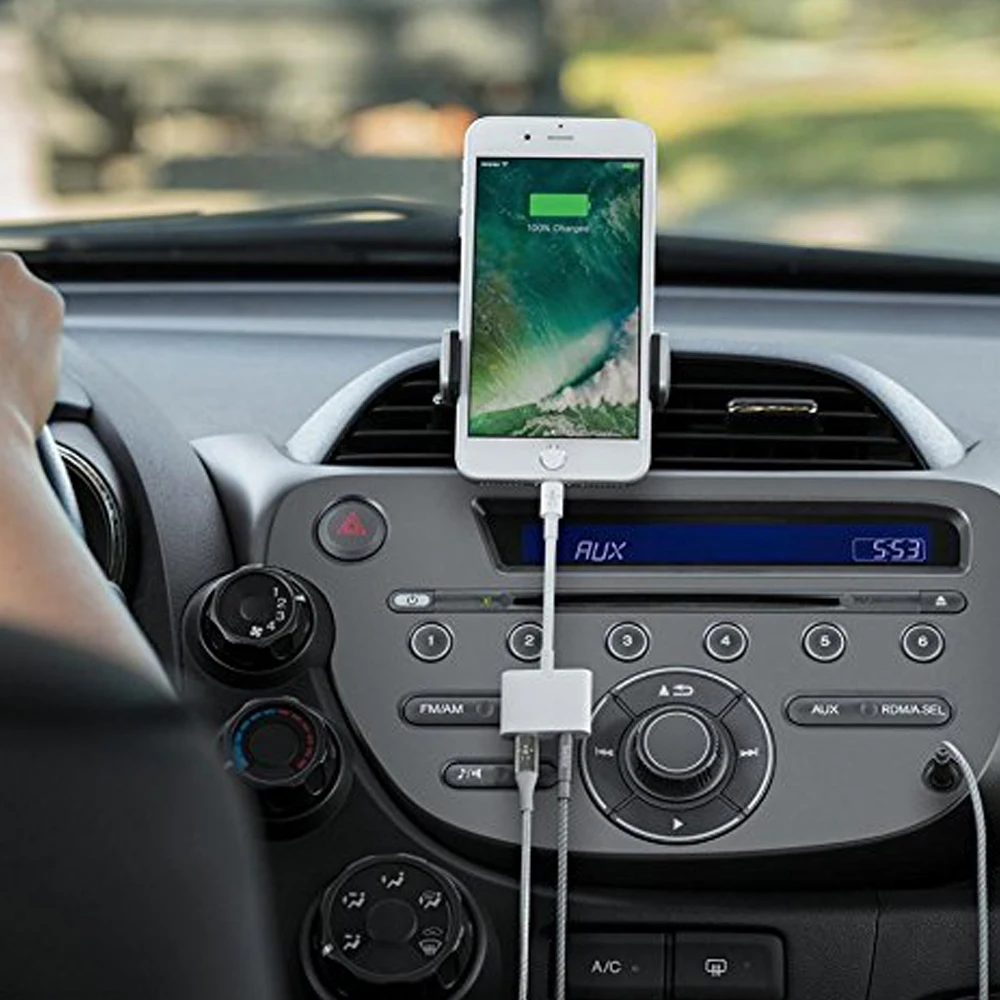 Двойной сплиттер адаптер для iPhone 7 8 Plus X XS Max XR 2 в 1 разъем для наушников аудио кабель для зарядки адаптер Аксессуары для телефонов