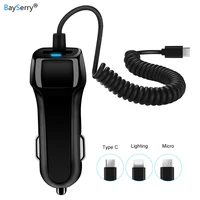 car charger with usb cable mobile phone charger for iphone 12 11 pro 8 pin usb for samsung xiaomi device cable fast car charger