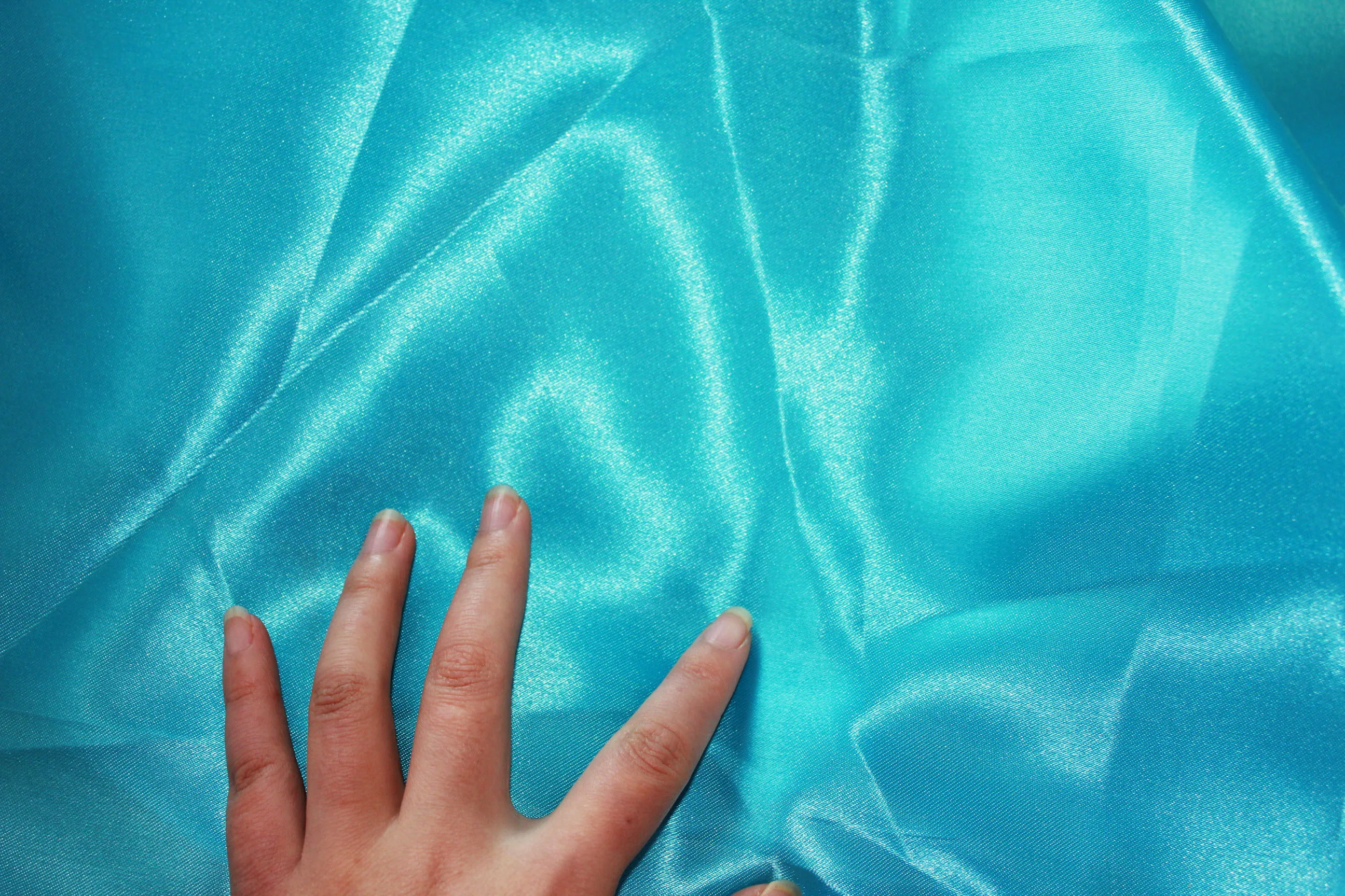 Горячая Распродажа круглая Бирюзовая атласная Скатерть для