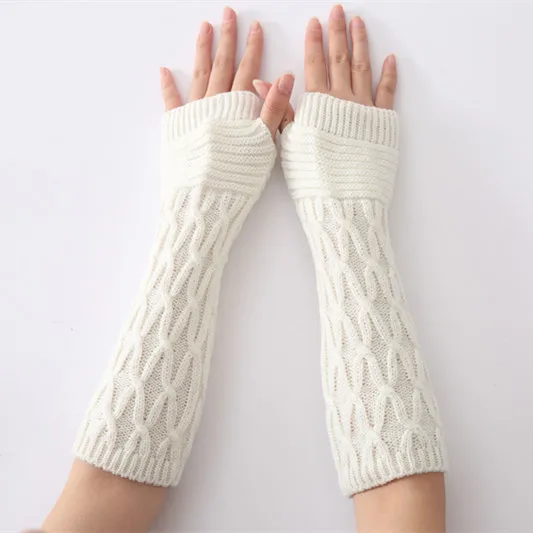 

Women Winter Knitted Half-finger Fingerless Gloves Imitation Cashmere Thick Gloves Warm Arm Covers Gloves & Mittens Dress Gloves
