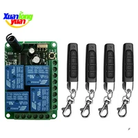 433mhz universal wireless remote control dc12v 24v 4ch relay radio controller receiver module rf switch for gate garage opener
