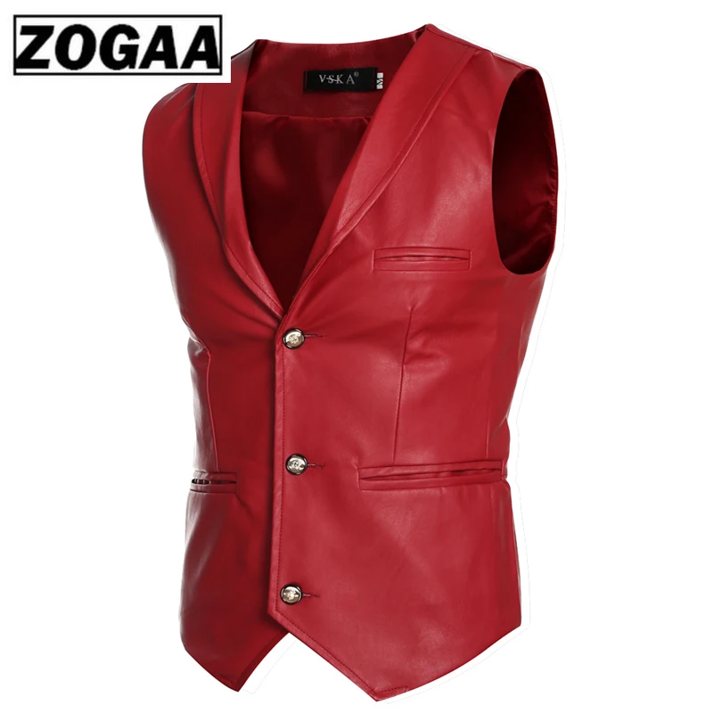 Тан Прохладный 2019 Новый Искусственная кожа куртка жилетка красный черный и белый