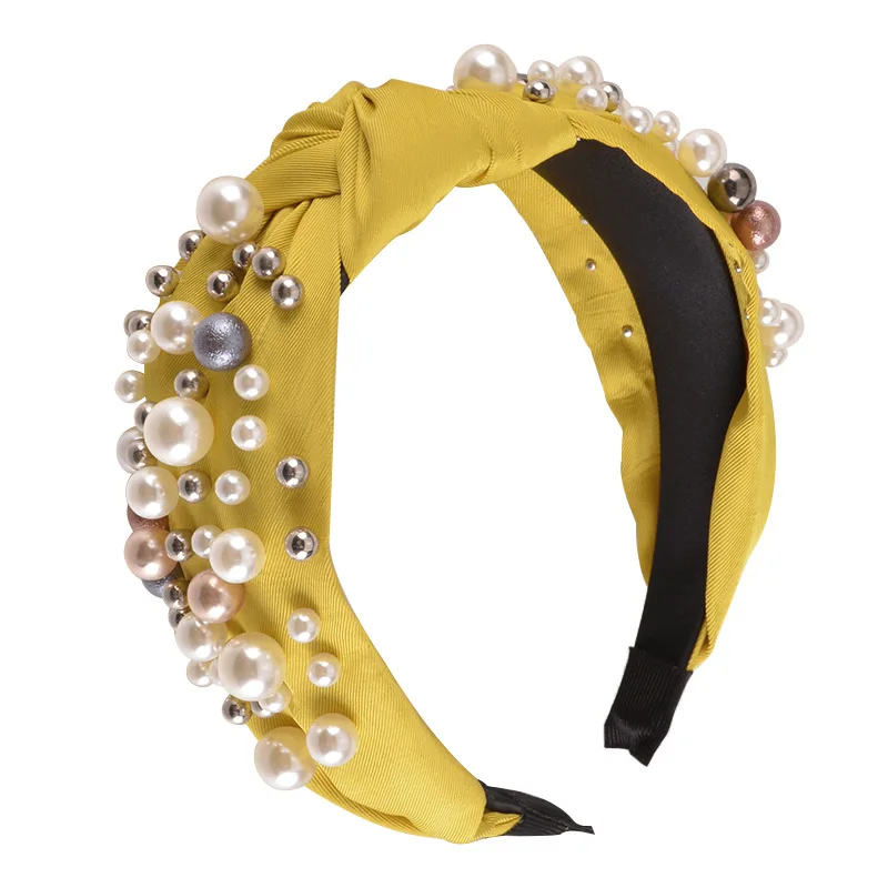 

2020 New Knotted Hair Bands with Pearls Summer Women Hair Accessories for Party Beach Korean Style Cute Headbands for Ladies