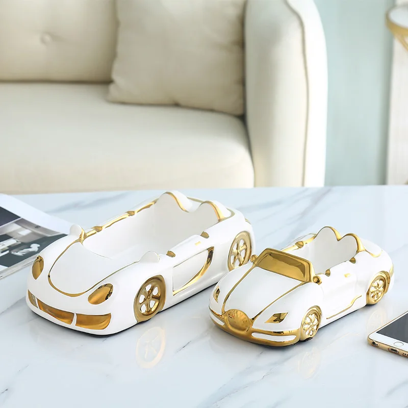 

[TML] Nordic Very unique sports car ashtray figure model Tea table Desk home decoration statue ceramic crafts gift