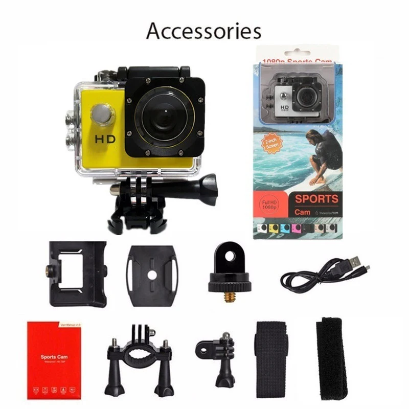 

Sport Action Camera Outdoor 30M Waterproof HD Mini Underwater Cameras Video Recording Helmet Extreme Professional Camcorders