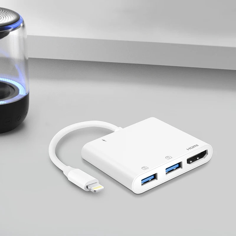 Кабель Lightning/1080P HDMI-совместимый с 2-USB 3 0 PD цифровой AV TV OTG адаптер концентратор для