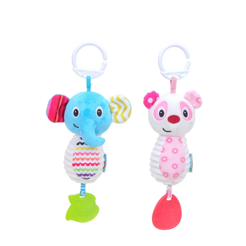 

Baby Rattles Crib Mobile Cute Elephant Bear Newborns Toy for Stroller with Teether and Wind Chimes Infant Soft Handing Bell