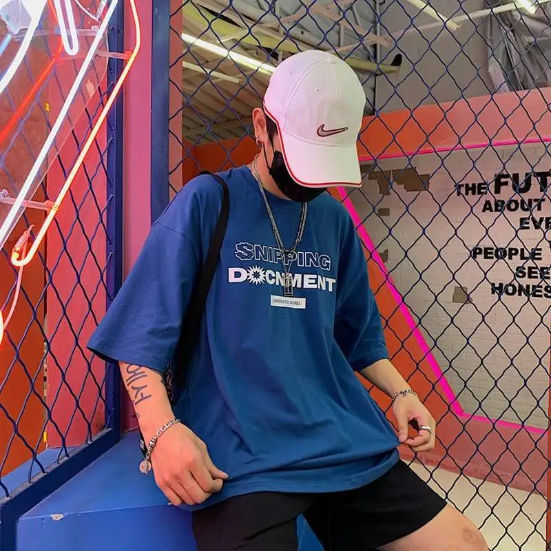 Летняя футболка с коротким рукавом в Корейском стиле Харадзюку Женская Базовая