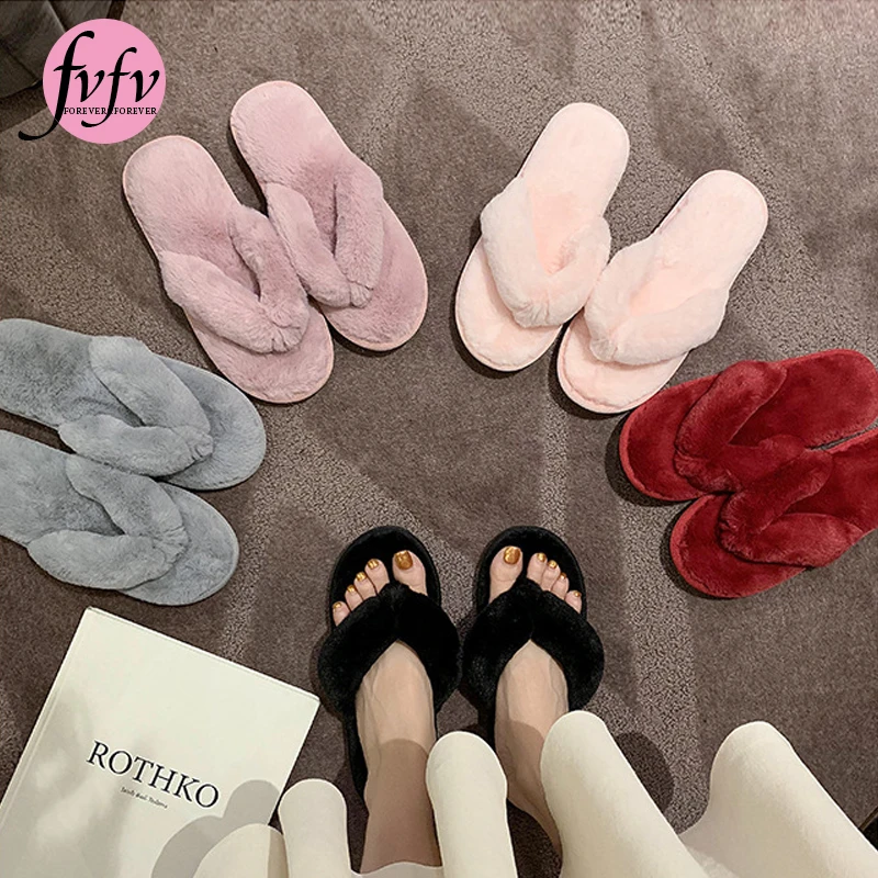 FVFV/Женские меховые шлепанцы на платформе Летние Женская пушистая обувь Женские