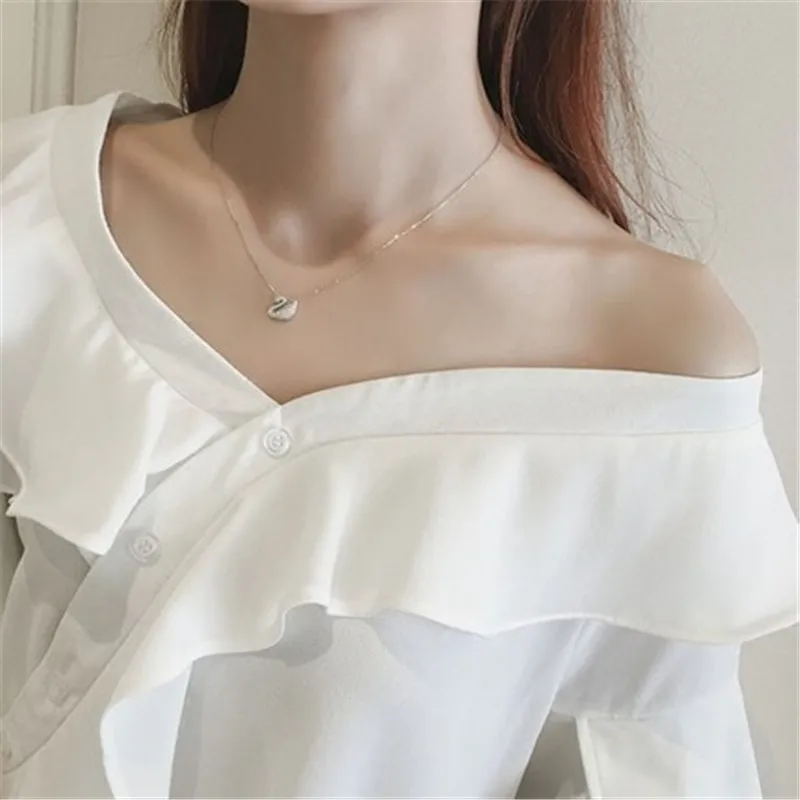 Новые модные женские полосатые рубашки с расклешенным рукавом Блузка топы и