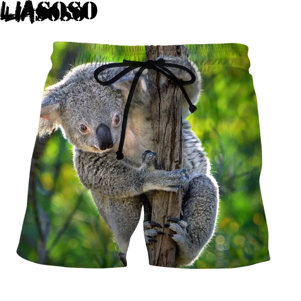

LIASOSO Koala Animals 3D Printing Men Women New Pants Beach Sweatpants Shorts Fashion Casual Oversized Comfortable Kawaii Lovely
