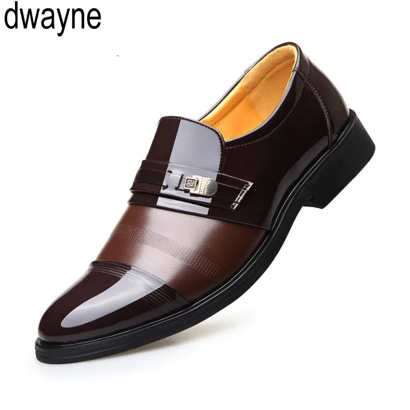 

New Brand Men Formal Shoes slip on Pointed Toe Patent Leather Oxford Shoes For Men Dress Shoes Business big size fgb6