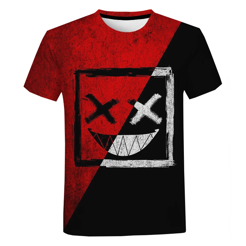 

XOXO Devil Smiling Face Pattern 3D Printed T-shirt Men Women Street Fashion Casual Tshirts O-Neck Short Sleeve T Shirt Tee Tops