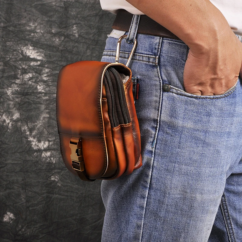 Дизайнерский мужской оригинальный кожаный маленький Дорожный Чехол для