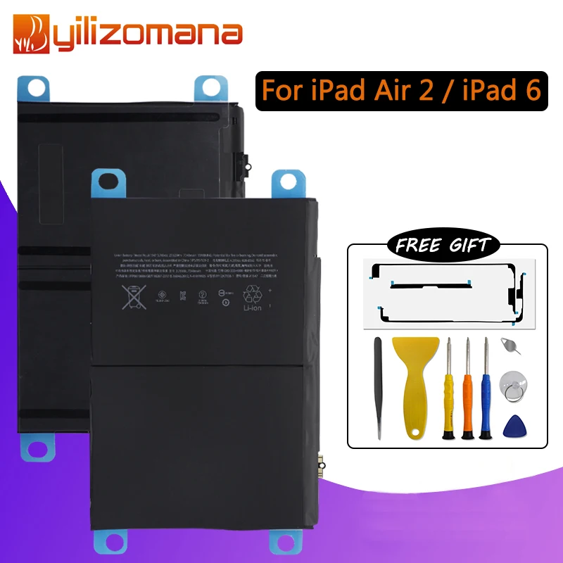 Оригинальный планшетный аккумулятор YILIZOMANA для Apple iPad 6 Air 2 Емкость 7340 мАч сменный
