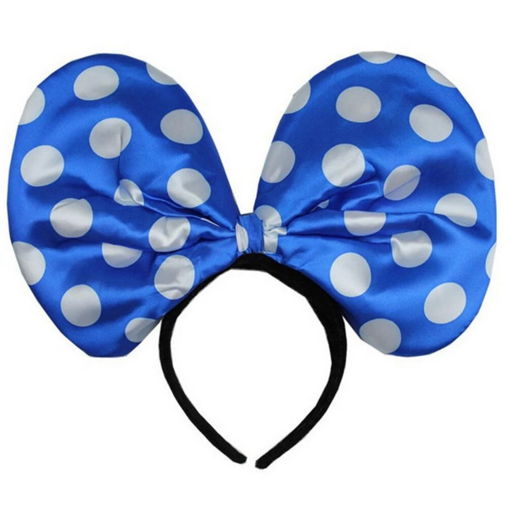 6 шт./лот повязка на голову с красным и розовым бантиком Минни Роса Детские