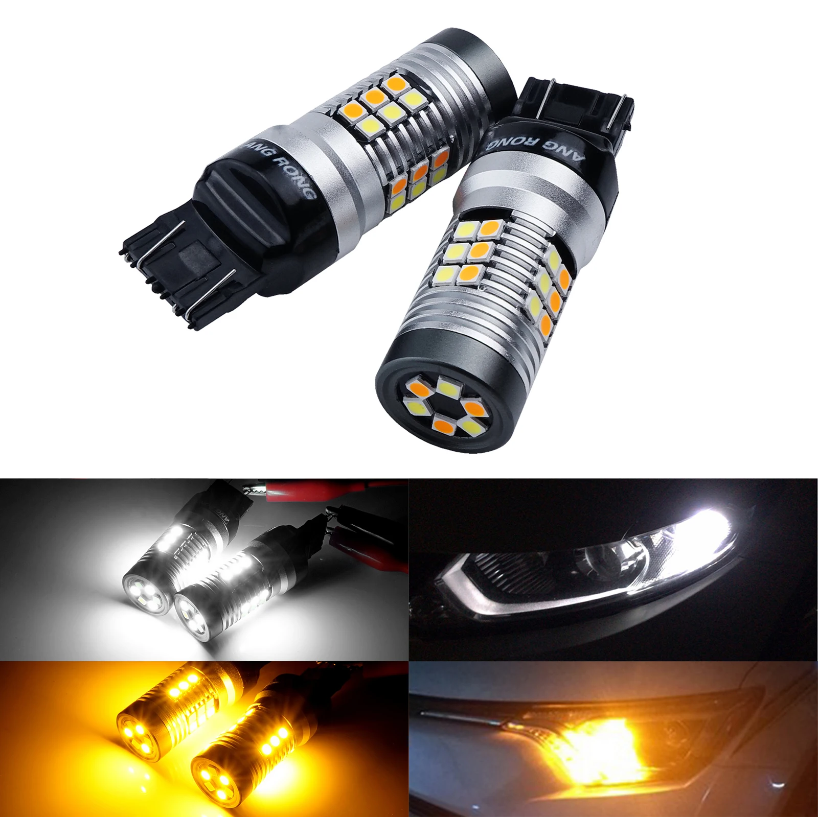 ANGRONG 2x7443 W21/5 Вт 580 лампы 30 SMD СВЕТОДИОДНЫЙ бортовой светильник обратный Дневной