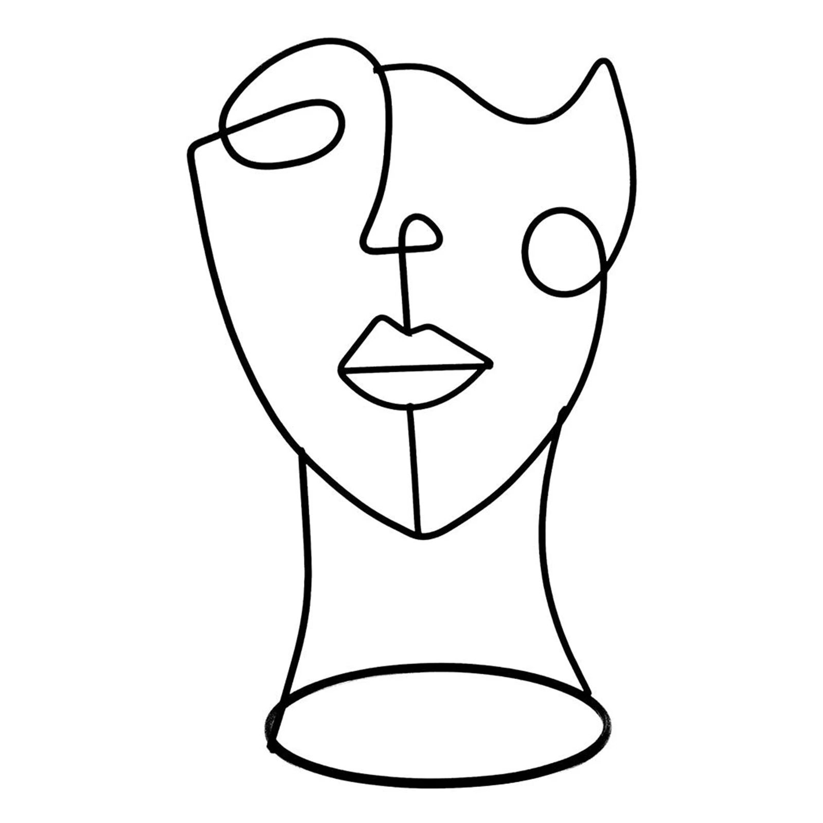 

Современная декоративная фигурка, Металлическая черная декоративная статуя с изображением лица, абстрактное украшение для дома, скандинав...