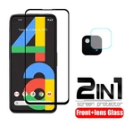 2 в 1 полное покрытие закаленное стекло для Google Pixel 4A 4G Защита экрана для Google Pixel 4A G025J с пленкой для объектива камеры