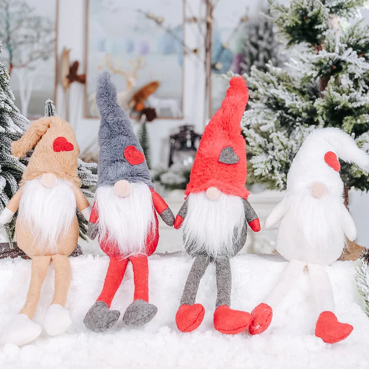 Santa в 2020 орнамент длинные ноги шведский Санта гном плюшевая кукла Орнамент Ручной