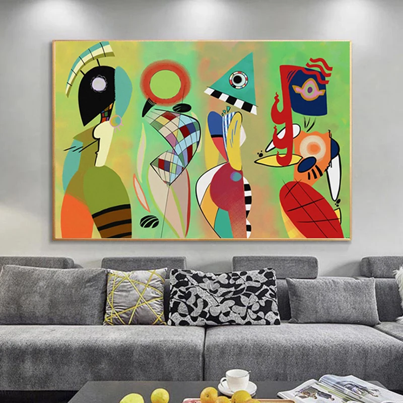

Modern Vasily Kandinsky Canvas Paintings Prints Abstract Oil Painting Wall Art Pictures Cuadros for Living Room Decor