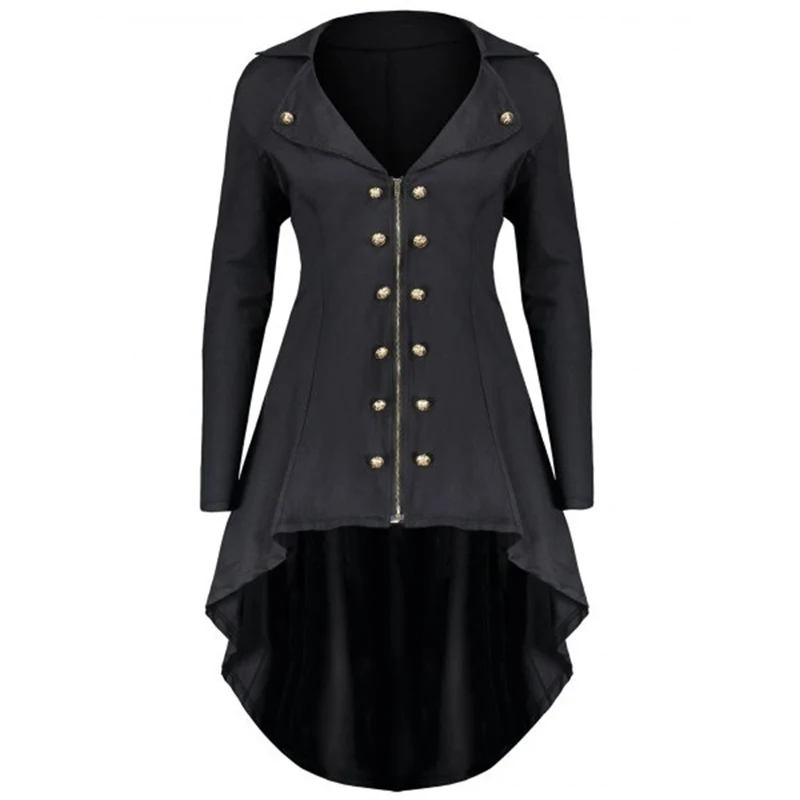 Фото CALOFE 2020 Autumn Winter New Arrival Women Vintage Steampunk Victorian Swallow Tail Long Coat Jacket Thin Outwear S-3XL Женская CALOFE 2020 Autumn Winter New Arrival Women Vintage Steampunk Victorian Swallow Tail Long Coat Jacket Thin Outwear S-3XL Женская