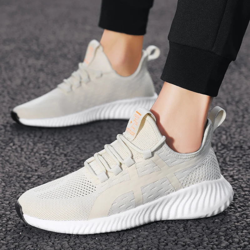 

Zapatos Casuales Solid White Fashion Knitting Casual Shoes Men Sneaker Sneakers Black Comfortable Breathable Light For