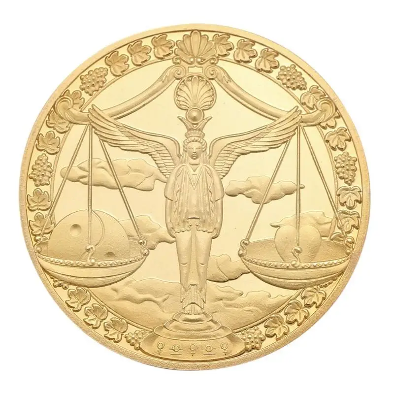libra Памятная монета 12 Созвездие позолоченный креативный и уникальный легкий и нежный подарок для творческой коллекции - Цвет: libra