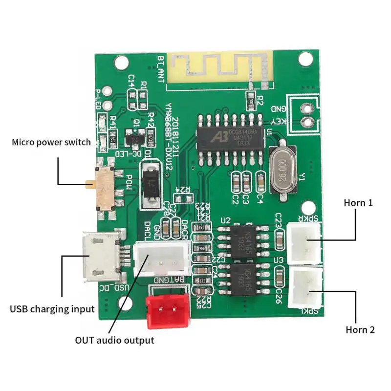 1 Pair Power Amp Module Amplifier Board Audio Stereo Sound Speaker for Bluetooth 5.0 TWS 3.7-5V For | Электроника