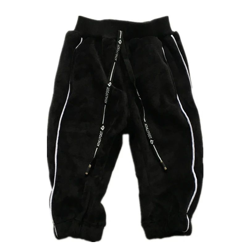 Tonytaobaby зимние новые стильные Универсальные однотонные плюшевые брюки для