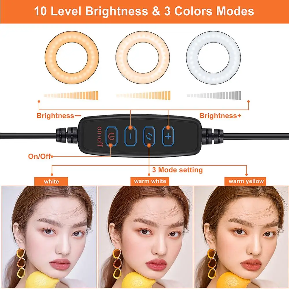 30 см/12 дюймов светодиодный светильник для селфи с подставкой студийной