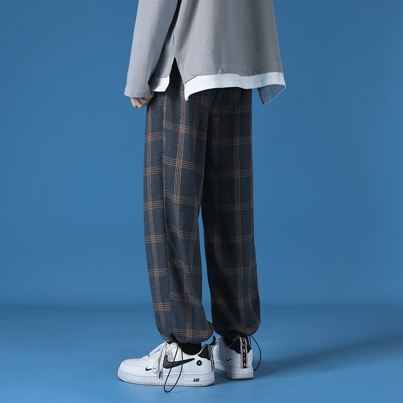 

SingleRoad Mens Sweatpants Men 2021 Spring Red Plaid Baggy Joggers Male Japanese Streetwear Trousers Casual Harem Pants For Men