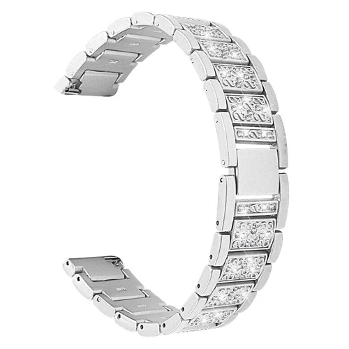 silver Женский бриллиантовый ремешок для samsung Galaxy Watch Acive 46 мм/42 мм gear S3/S2 frontier/Classic huawei gt watch band 20 мм 22 мм браслет - Цвет ремешка: silver