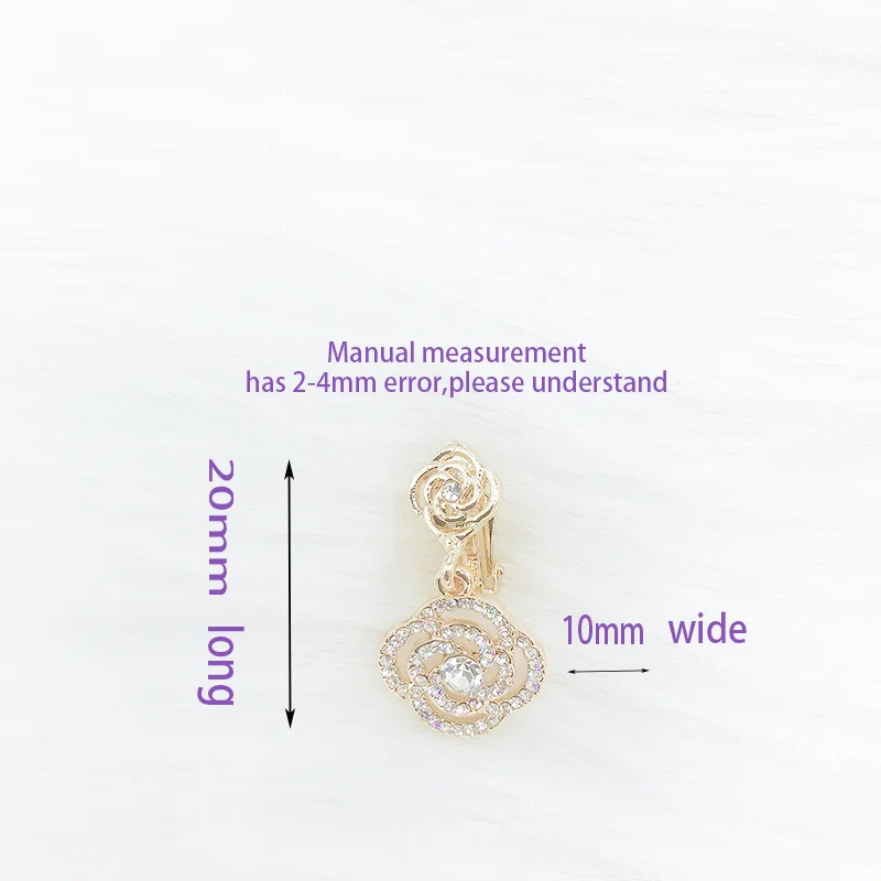 

Unusual Women's Stainless Steel Earrings Fashion Flower Trend Accessory Hanging Punk Korean Style Clips On Ears Gothic Hot Sale