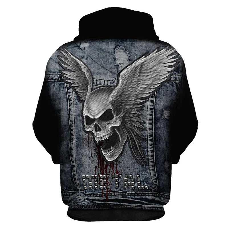 Мужские/женские 3D толстовки с капюшоном принтом черепа осень зима мужская