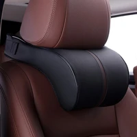 car pillow leather memory cotton auto car headrest neck rest cushion safety seat support pillows car styling accessories