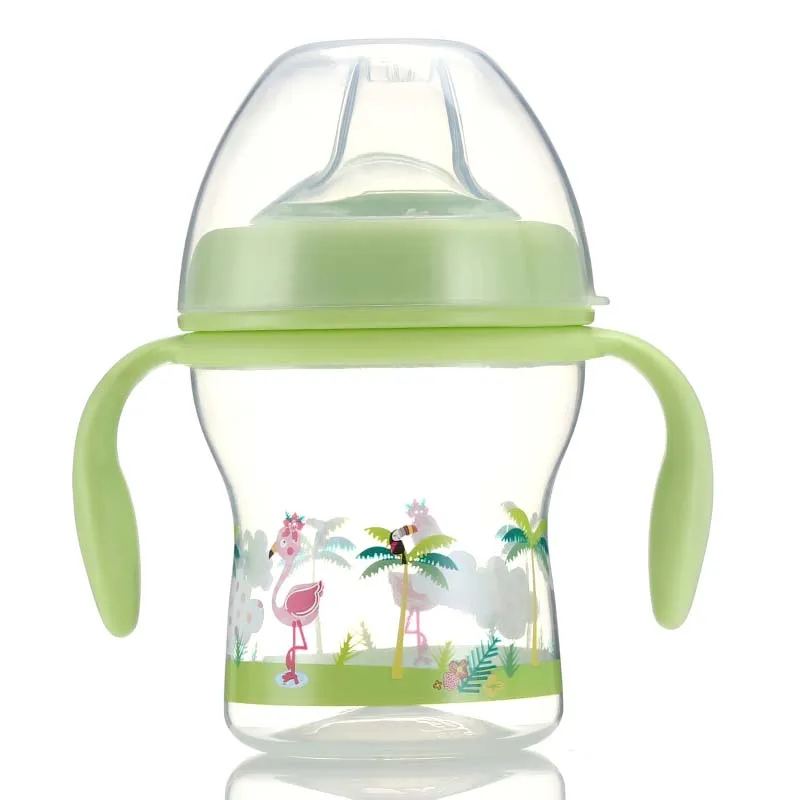 Green Bird 240 мл Mamadeira BPA бесплатно детская бутылочка для кормления безопасный полипропилен силикон для младенцев сок молоко вода бутылочка для кормления Детская Бутылочка для молока - Цвет: Green Bird