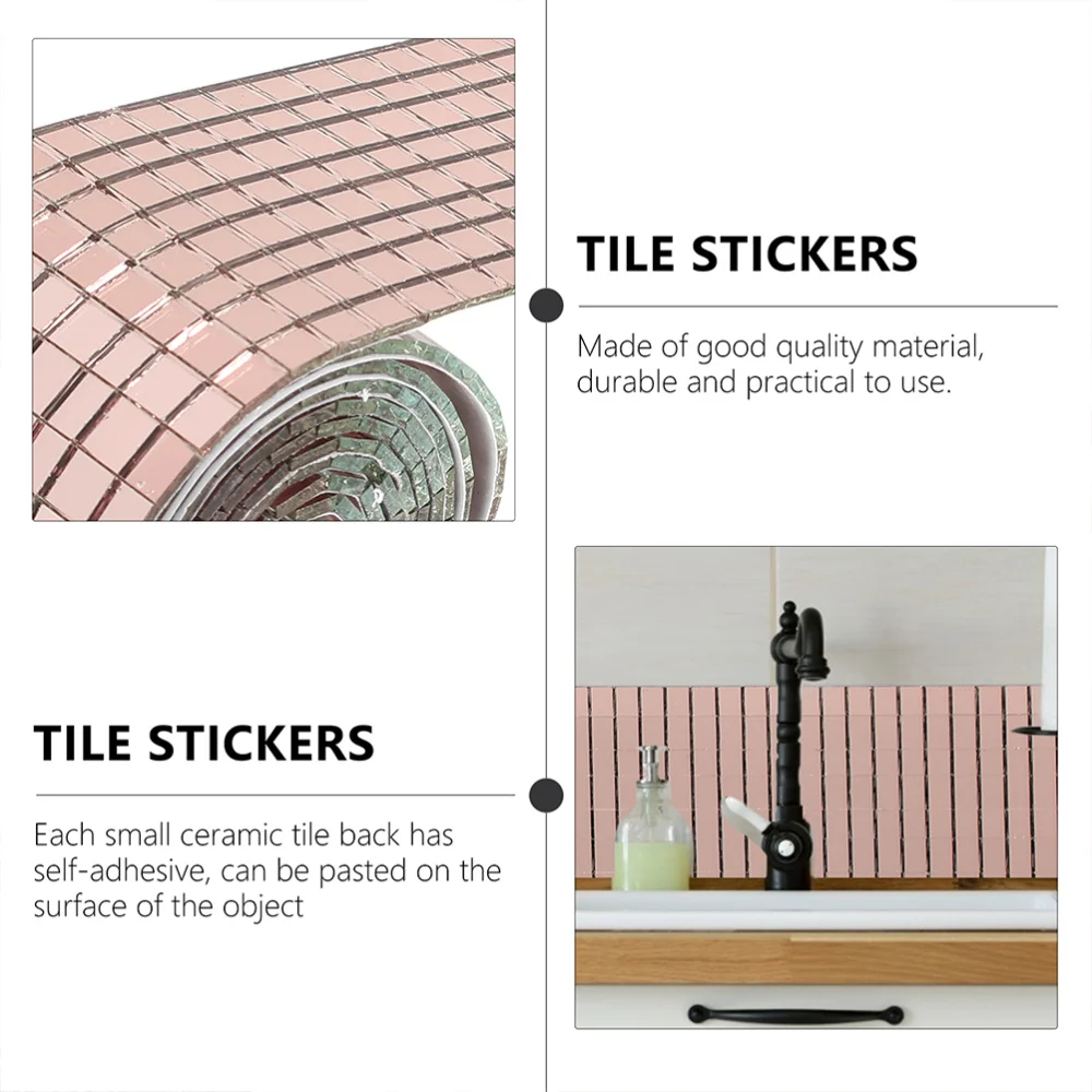 2 рулона клей мозаичная стеклянная плитка мозаика зеркала Стикеры для украшения